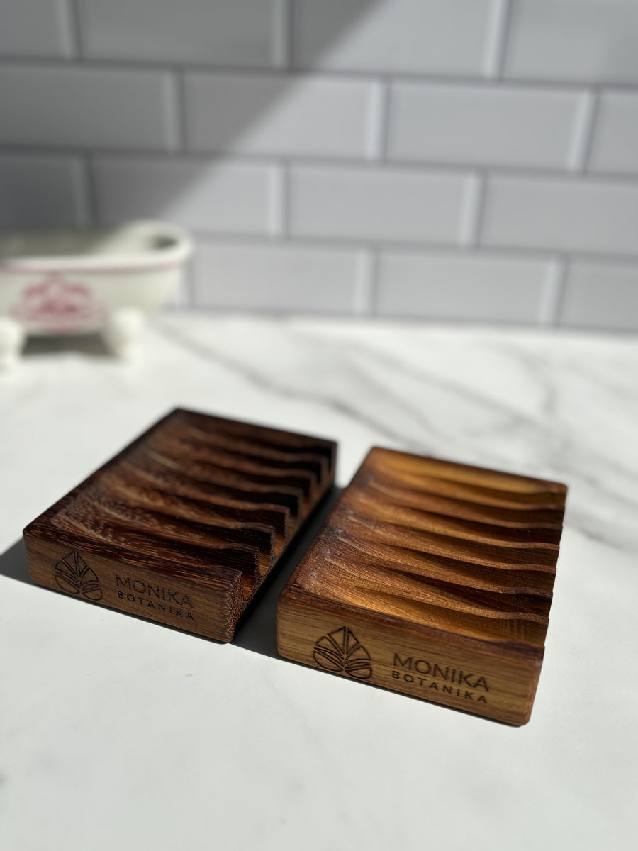 Teak wood soap dish - durable & water resistant