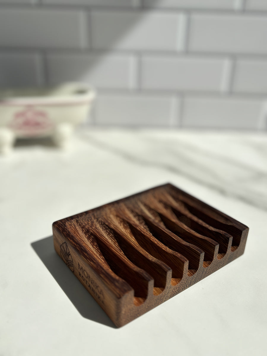 Teak wood soap dish - durable & water resistant
