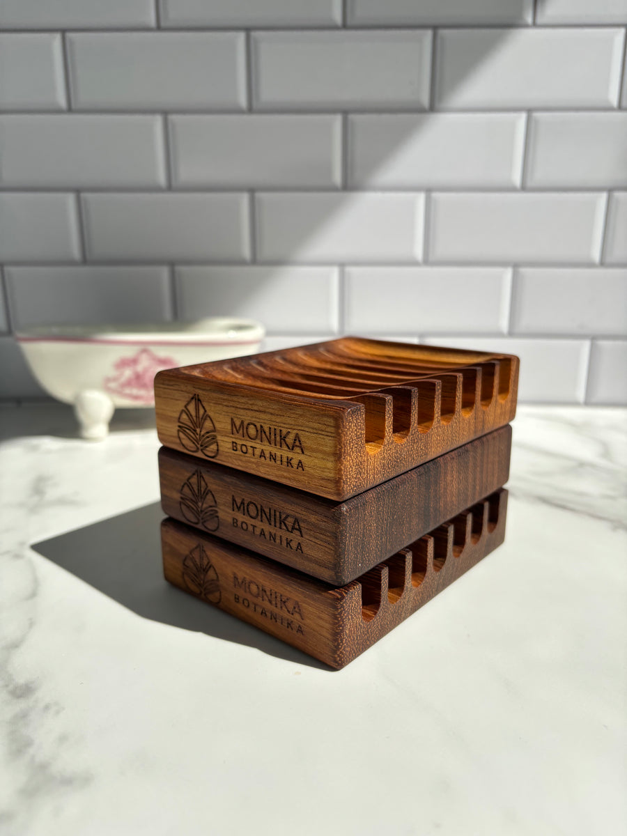 Teak wood soap dish - durable & water resistant