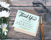 Colorful Editable Handmade Business Thank You card template - Monika Botanika Inc.