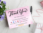 Colorful Editable Handmade Business Thank You card template - Monika Botanika Inc.