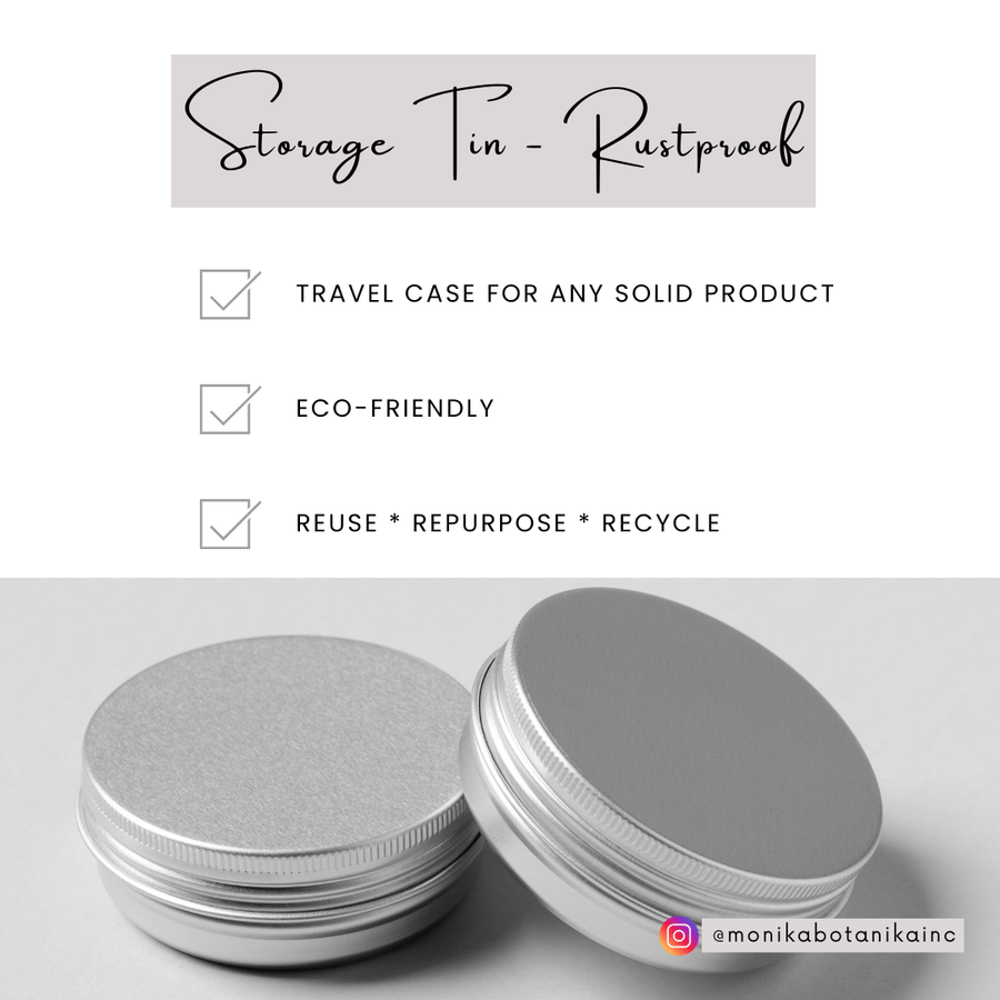 Shampoo bar tin - rustproof - Monika Botanika Inc.