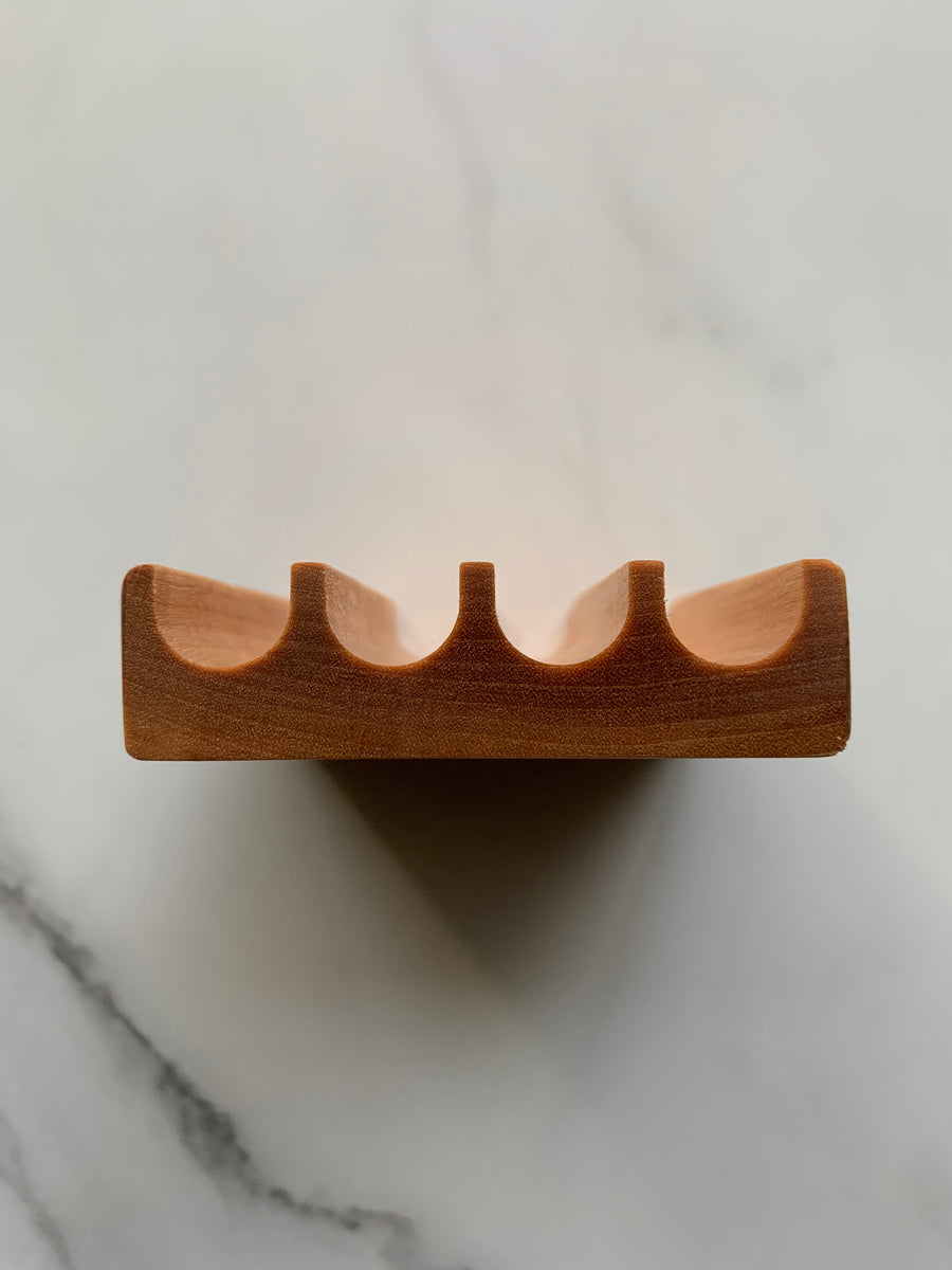 Square wooden shampoo bar and soap dish - made in the USA
