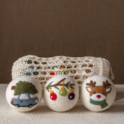 Holiday Dryer Balls Natural Wool – Gift Sets of 3