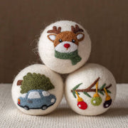 Holiday Dryer Balls Natural Wool – Gift Sets of 3