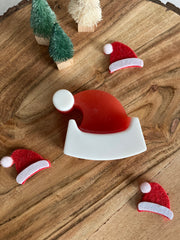 Santa hat glycerin goat milk soap bar. Christmas stocking stuffer, Christmas gift