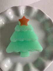 Tree with star glycerin soap bar. Christmas stocking stuffer, Christmas gift