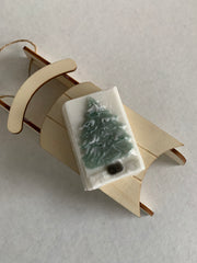 Christmas tree glycerin soap bar. Christmas stocking stuffer, Christmas gift