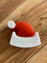 Santa hat glycerin goat milk soap bar. Christmas stocking stuffer, Christmas gift